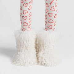 FAUX FUR SHAGGY BOOT | MARBLE ON A MODEL FRONT VIEW @ | FOCUS: 0.0, 1.0, 0.9