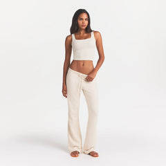COTTON RIB TANK | BONE ON A MODEL FRONT VIEW @ | FOCUS: 0.0, 1.0, 0.9