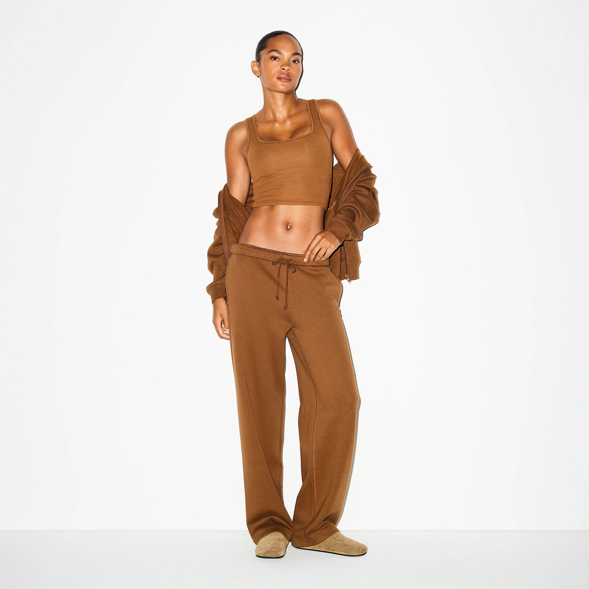 COTTON RIB TANK | CHAI ON A MODEL FRONT VIEW @ | FOCUS: 0.0, 1.0, 0.9