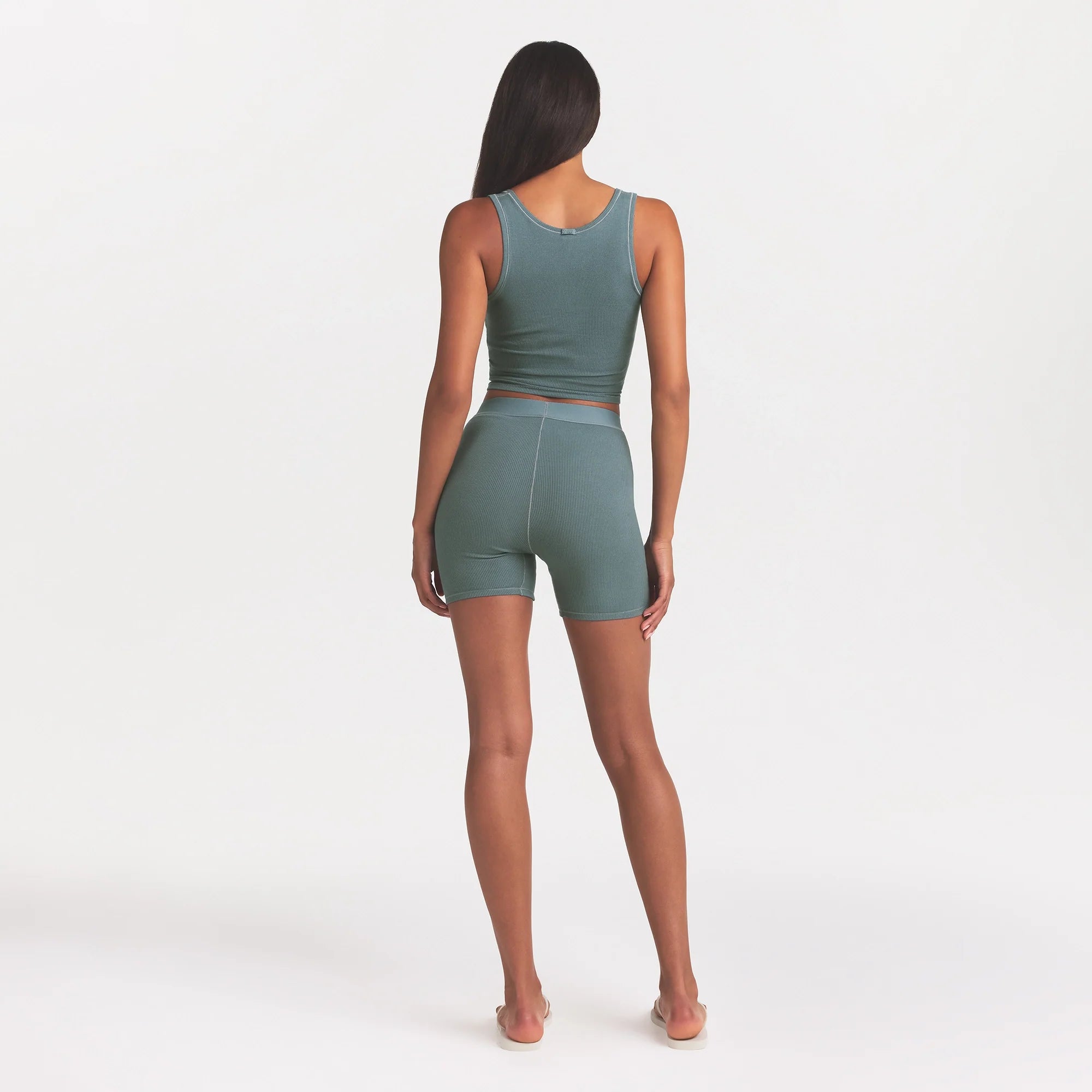 COTTON RIB TANK | KYANITE ON A MODEL BACK VIEW