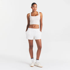 COTTON RIB TANK | MARBLE ON A MODEL FRONT VIEW @ | FOCUS: 0.0, 1.0, 0.9