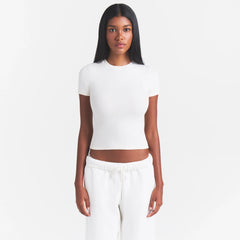 COTTON RIB T-SHIRT | MARBLE ON A MODEL SIDE VIEW @ | FOCUS: 0.0, 1.0, 0.9