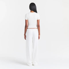 COTTON RIB T-SHIRT | MARBLE ON A MODEL FRONT VIEW @ | FOCUS: 0.0, 1.0, 0.9