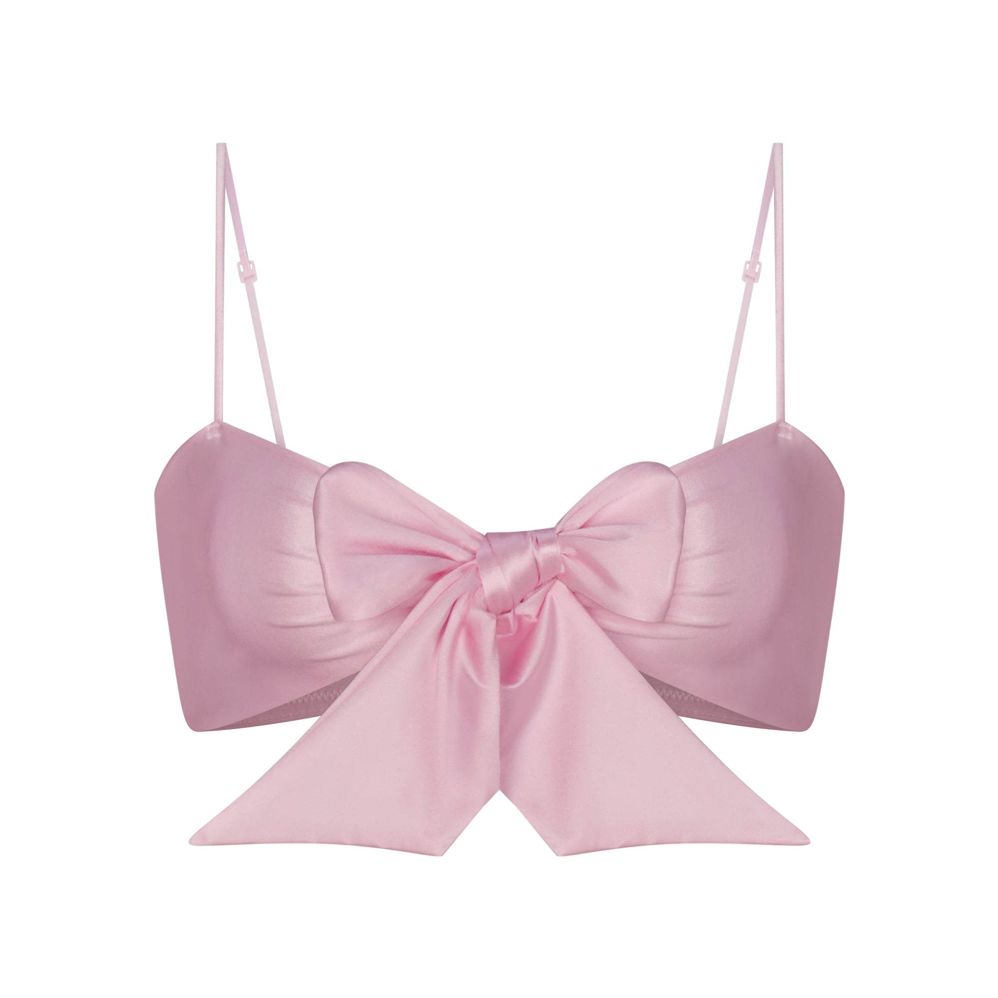 STRETCH SATIN TIE FRONT BRALETTE | HALITE FLAT ON A WHITE BACKGROUND | FLT