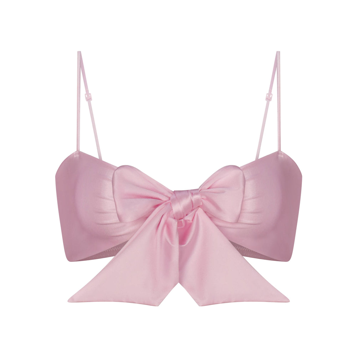 STRETCH SATIN TIE FRONT BRALETTE | HALITE FLAT ON A WHITE BACKGROUND | FLT