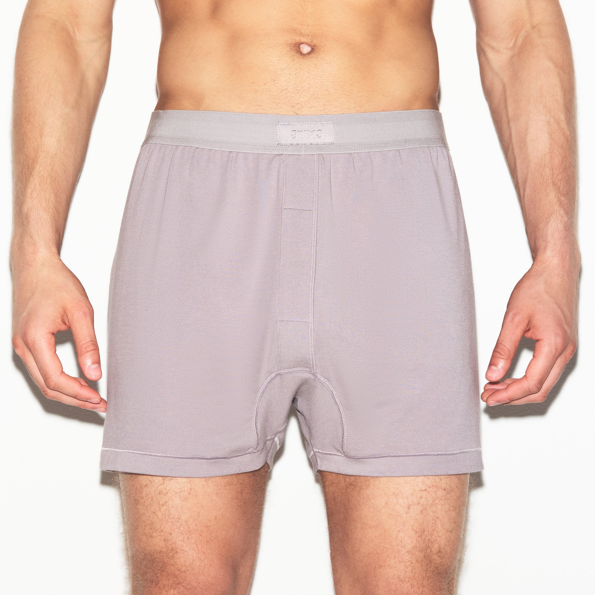 SKIMS COTTON MENS KNIT BOXER 3-PACK | RUSSET MULTI ON A MODEL SIDE VIEW | FOCUS: 0.0, 1.0, 0.9