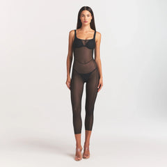 POWER MESH CATSUIT | ONYX ON A MODEL FRONT VIEW @