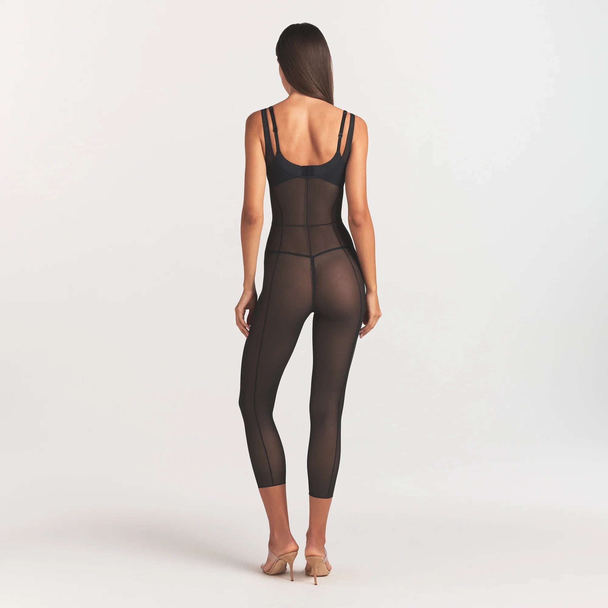 POWER MESH CATSUIT | ONYX ON A MODEL FRONT VIEW @