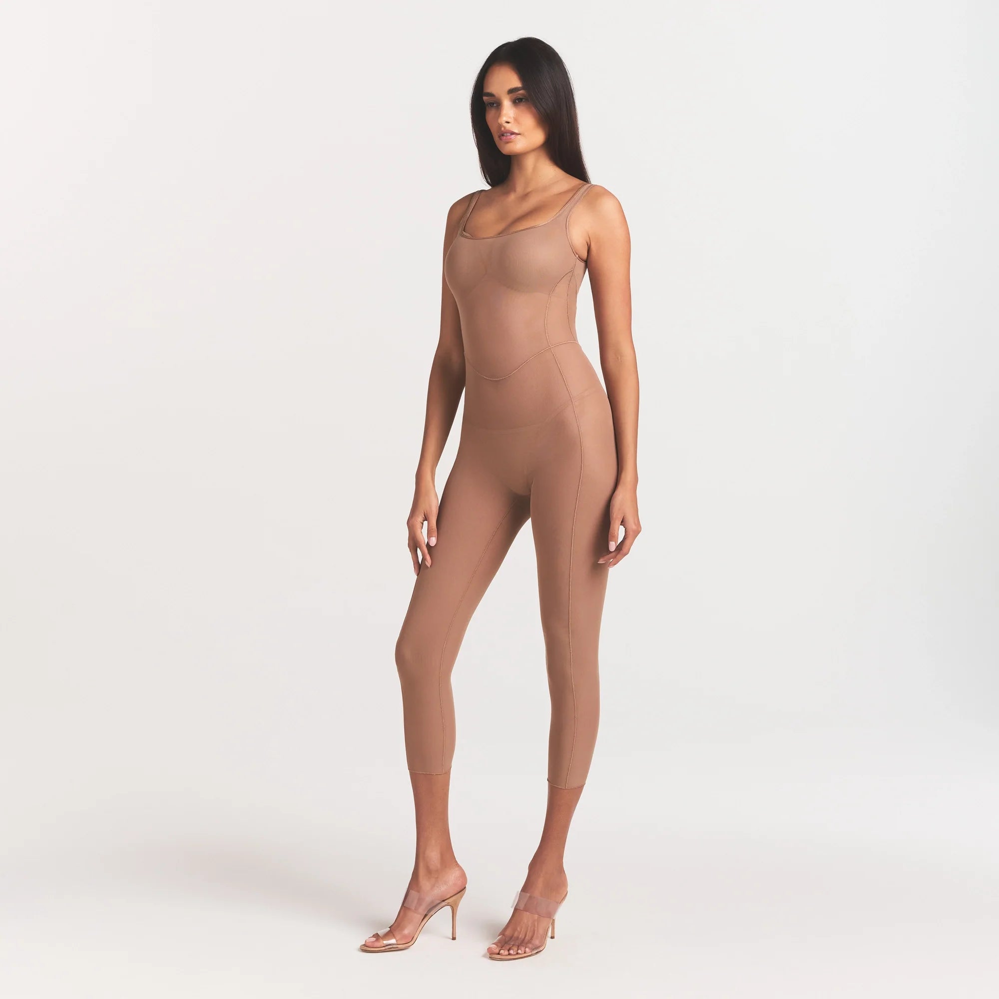 POWER MESH CATSUIT | SIENNA ON A MODEL FRONT VIEW @