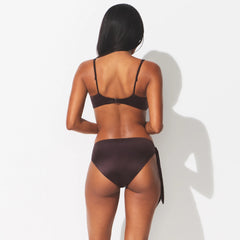 SATIN SWIM TIE SIDE BIKINI BOTTOM | PHOENIX ON A MODEL SIDE VIEW @ | FOCUS: 0.0, 1.0, 0.9 