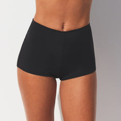 SIGNATURE SWIM SHORT BIKINI BOTTOM | ONYX ON A MODEL SIDE VIEW @ | FOCUS: 0.0, 1.0, 0.9 @ | FOCUS: 0.0, 1.0, 0.9 