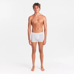 SKIMS STRETCH MENS 5" BOXER BRIEF | CHALK ON A MODEL FRONT VIEW @ | FOCUS: 0.0, 1.0, 0.9