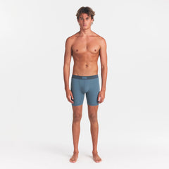 SKIMS COTTON MENS 5" BOXER BRIEF | KYANITE ON A MODEL FRONT VIEW @ | FOCUS: 0.0, 1.0, 0.9