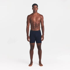 SKIMS COTTON MENS 5" BOXER BRIEF | NAVY ON A MODEL FRONT VIEW @ | FOCUS: 0.0, 1.0, 0.9