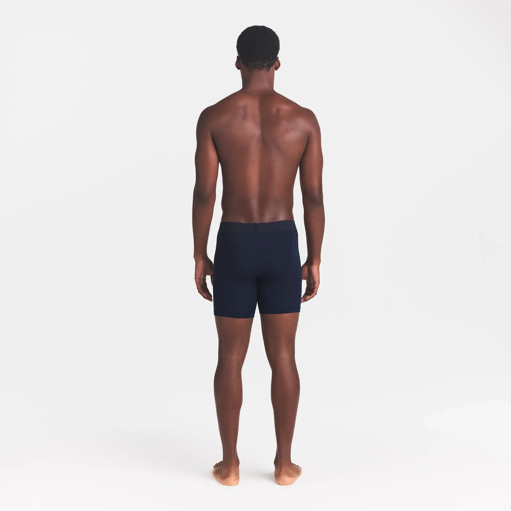 SKIMS COTTON MENS 5" BOXER BRIEF | NAVY ON A MODEL BACK VIEW