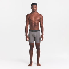 SKIMS COTTON MENS 5" BOXER BRIEF | WASHED GUNMETAL ON A MODEL FRONT VIEW @ | FOCUS: 0.0, 1.0, 0.9