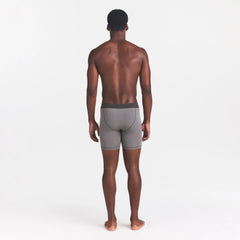 SKIMS COTTON MENS 5" BOXER BRIEF | WASHED GUNMETAL ON A MODEL BACK VIEW