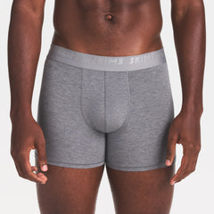 SKIMS STRETCH MENS 3" BOXER BRIEF 3-PACK | IRIS HEATHER MULTI ON A MODEL FRONT VIEW @ | FOCUS: 0.0, 1.0, 0.9