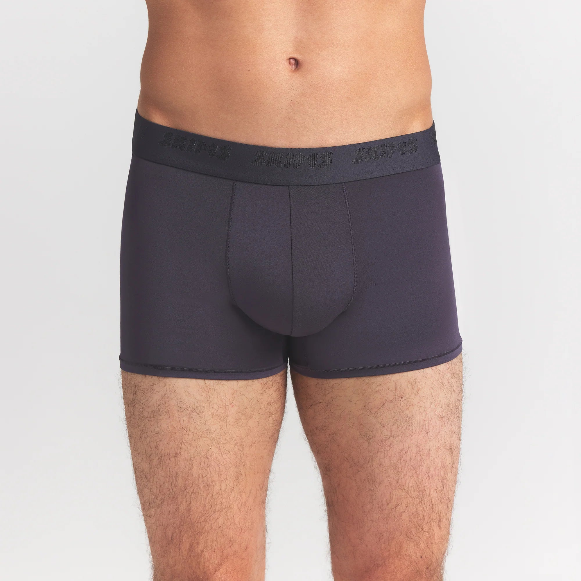 SKIMS STRETCH MENS 3" BOXER BRIEF 3-PACK | RAVEN MULTI ON A MODEL FRONT VIEW @ | FOCUS: 0.0, 1.0, 0.9