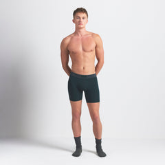SKIMS COTTON MENS 5" BOXER BRIEF 3-PACK | BLUE BLACK MULTI ON A MODEL FRONT VIEW @ | FOCUS: 0.0, 1.0, 0.9