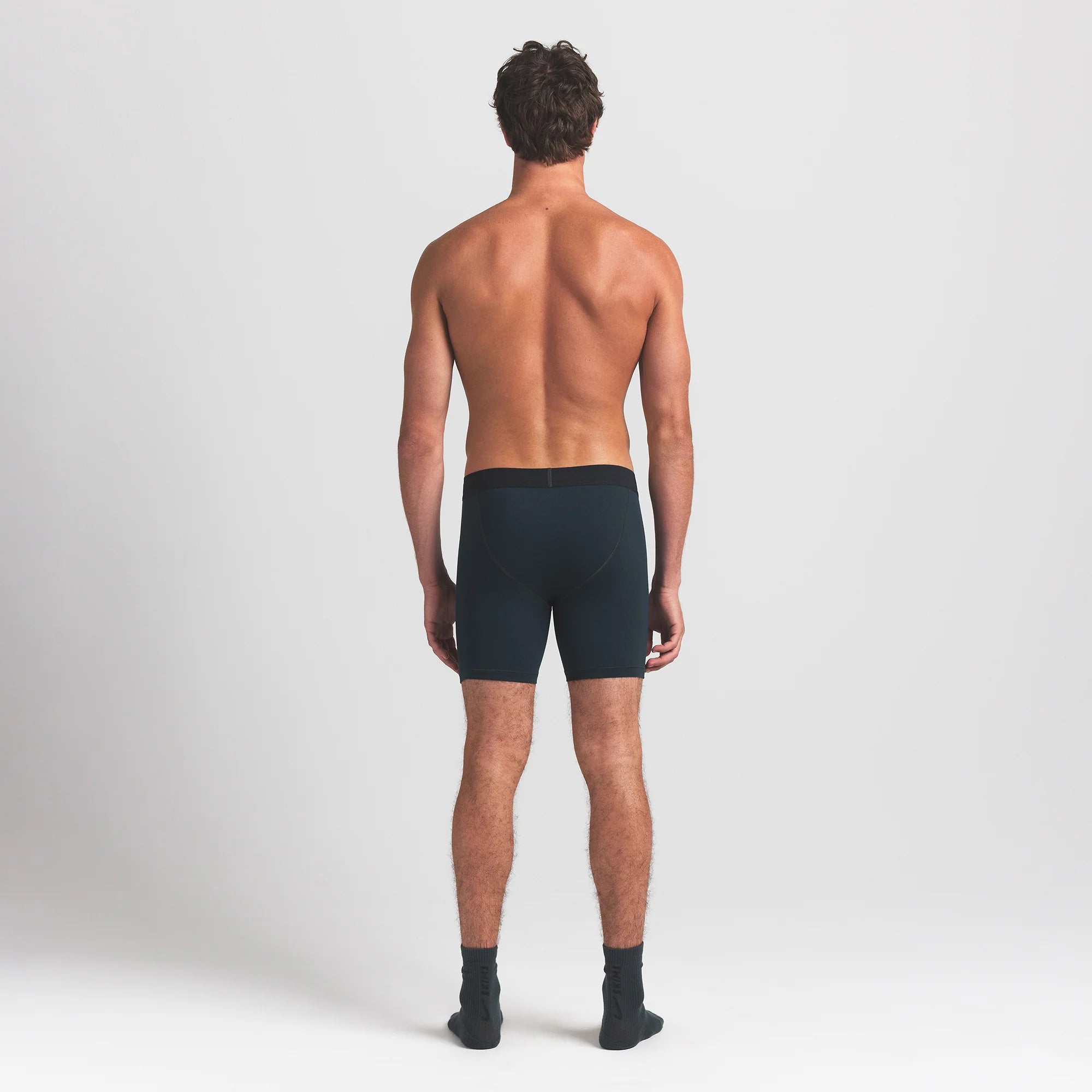 SKIMS COTTON MENS 5" BOXER BRIEF 3-PACK | VERDANT MULTI ON A MODEL BACK VIEW @ | FOCUS: 0.0, 1.0, 0.9