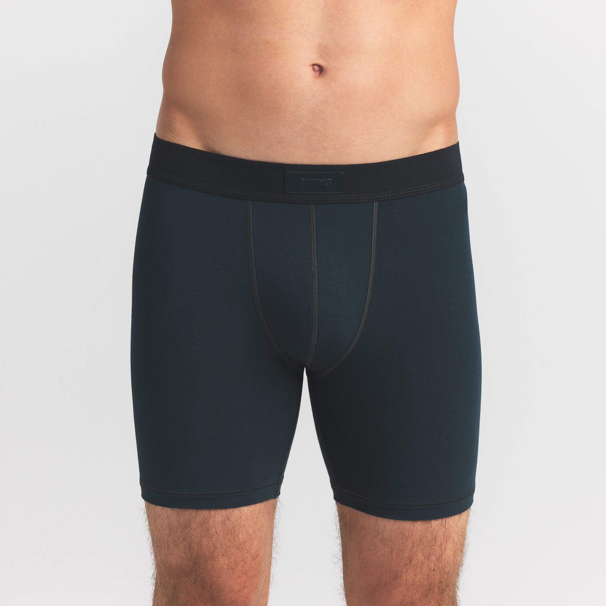 SKIMS COTTON MENS 5" BOXER BRIEF 3-PACK | VERDANT MULTI ON A MODEL FRONT VIEW @ | FOCUS: 0.0, 1.0, 0.9