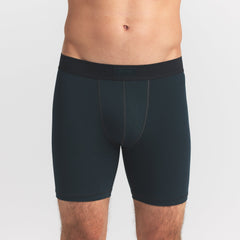 SKIMS COTTON MENS 5" BOXER BRIEF 3-PACK | VERDANT MULTI ON A MODEL FRONT VIEW @ | FOCUS: 0.0, 1.0, 0.9