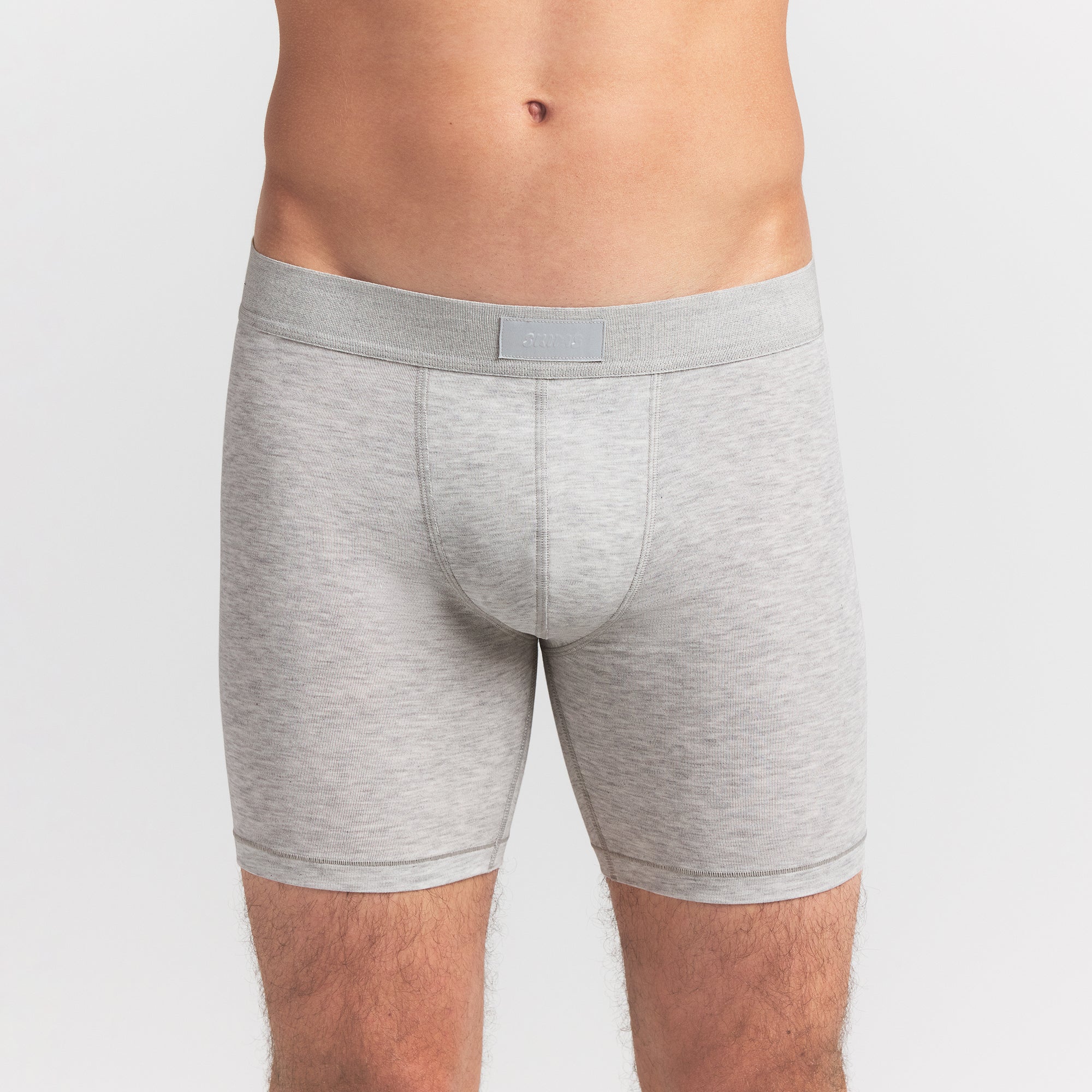 SKIMS STRETCH MENS 5" BOXER BRIEF 5-PACK | RAVEN CURRANT MULTI ON A MODEL FRONT VIEW @ | FOCUS: 0.0, 1.0, 0.9