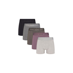 SKIMS STRETCH MENS 3" BOXER BRIEF 5-PACK | IRIS GUNMETAL MULTI FLAT ON A WHITE BACKGROUND | FLT