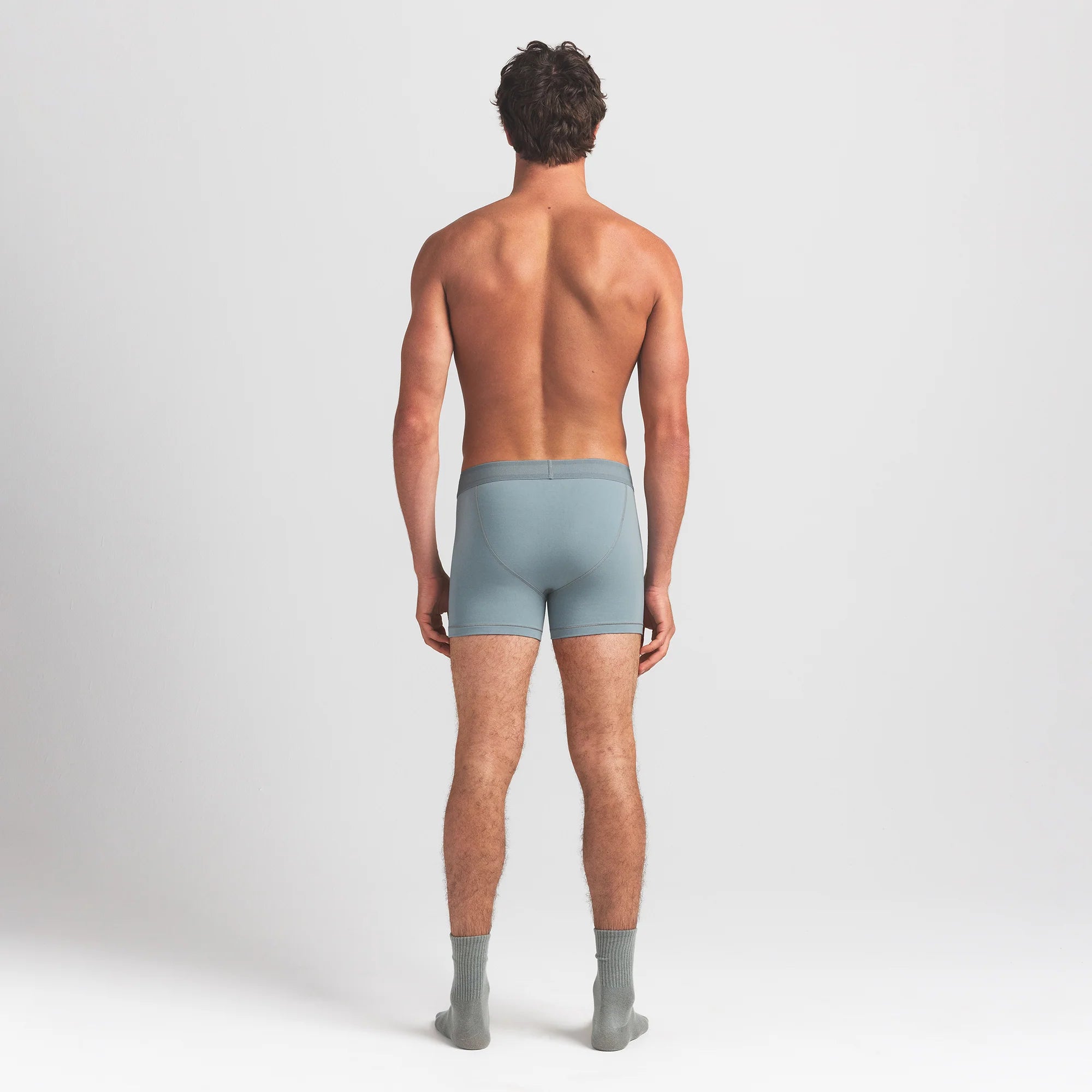 SKIMS COTTON MENS 3" BOXER BRIEF 5-PACK | VERDANT SKY MULTI ON A MODEL BACK VIEW @ | FOCUS: 0.0, 1.0, 0.9