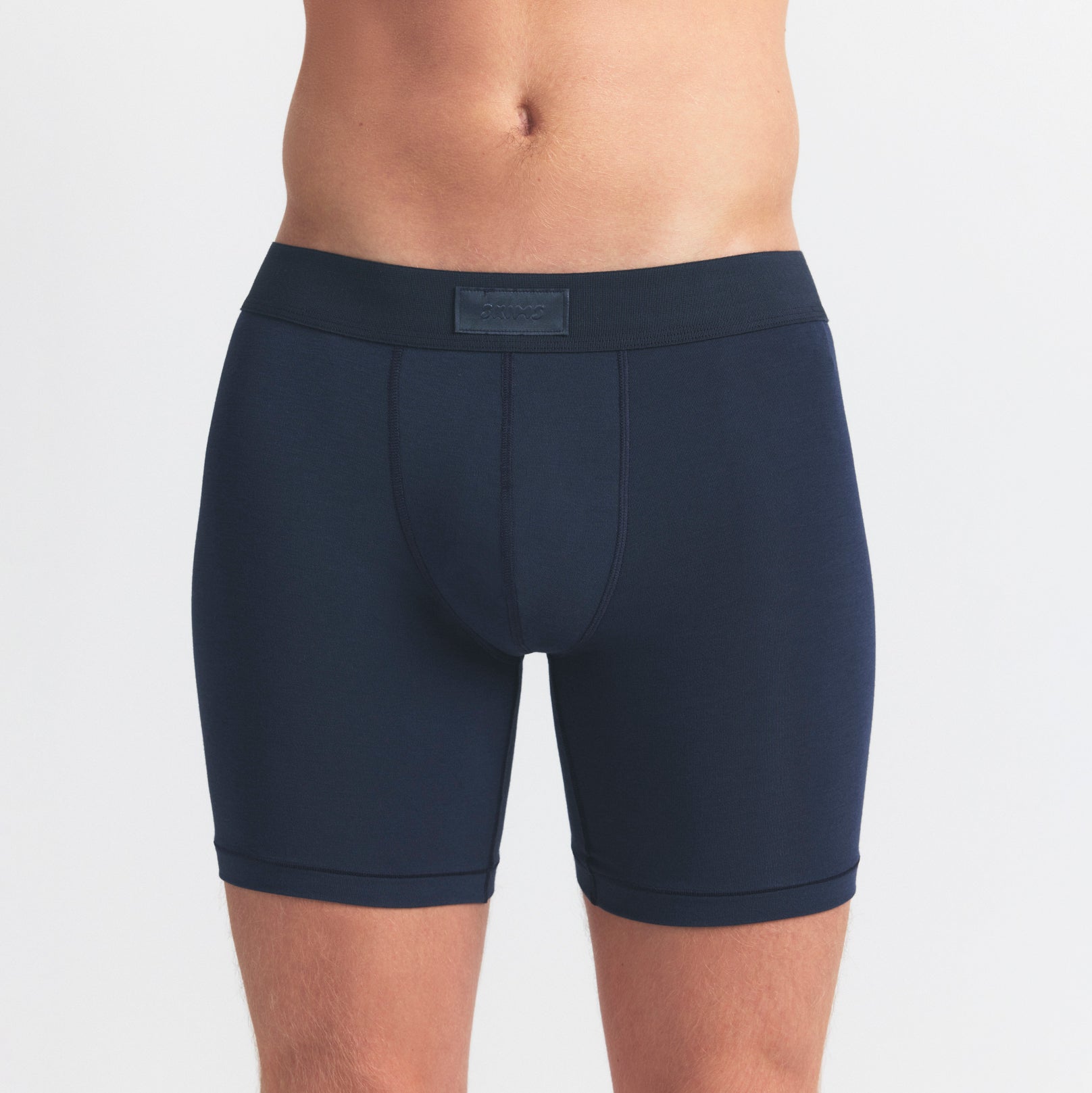 SKIMS COTTON MENS 5" BOXER BRIEF 5-PACK | BLUE BLACK STONE MULTI ON A MODEL SIDE VIEW @ | FOCUS: 0.0, 1.0, 0.9