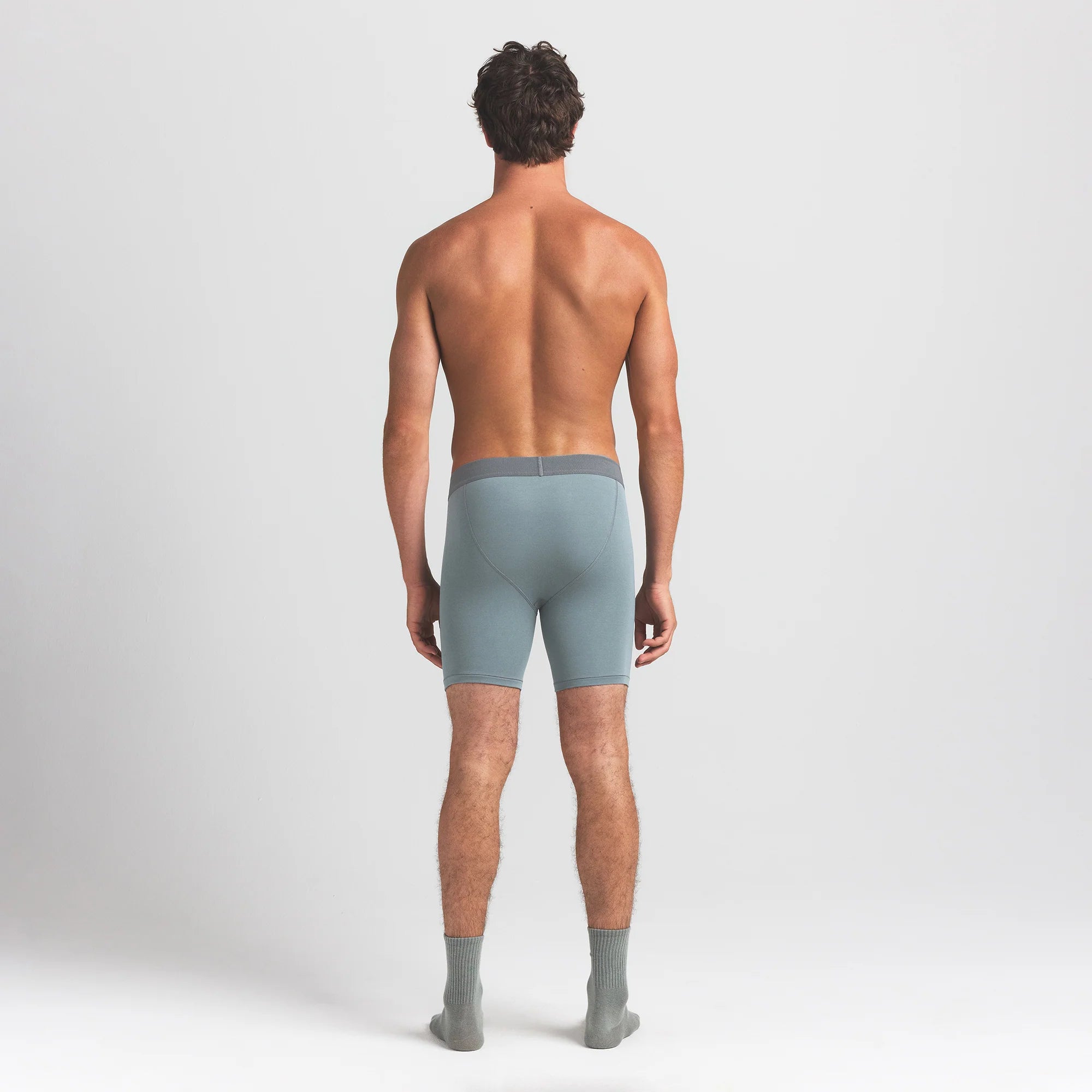 SKIMS COTTON MENS 5" BOXER BRIEF 5-PACK | VERDANT SKY MULTI ON A MODEL BACK VIEW @ | FOCUS: 0.0, 1.0, 0.9