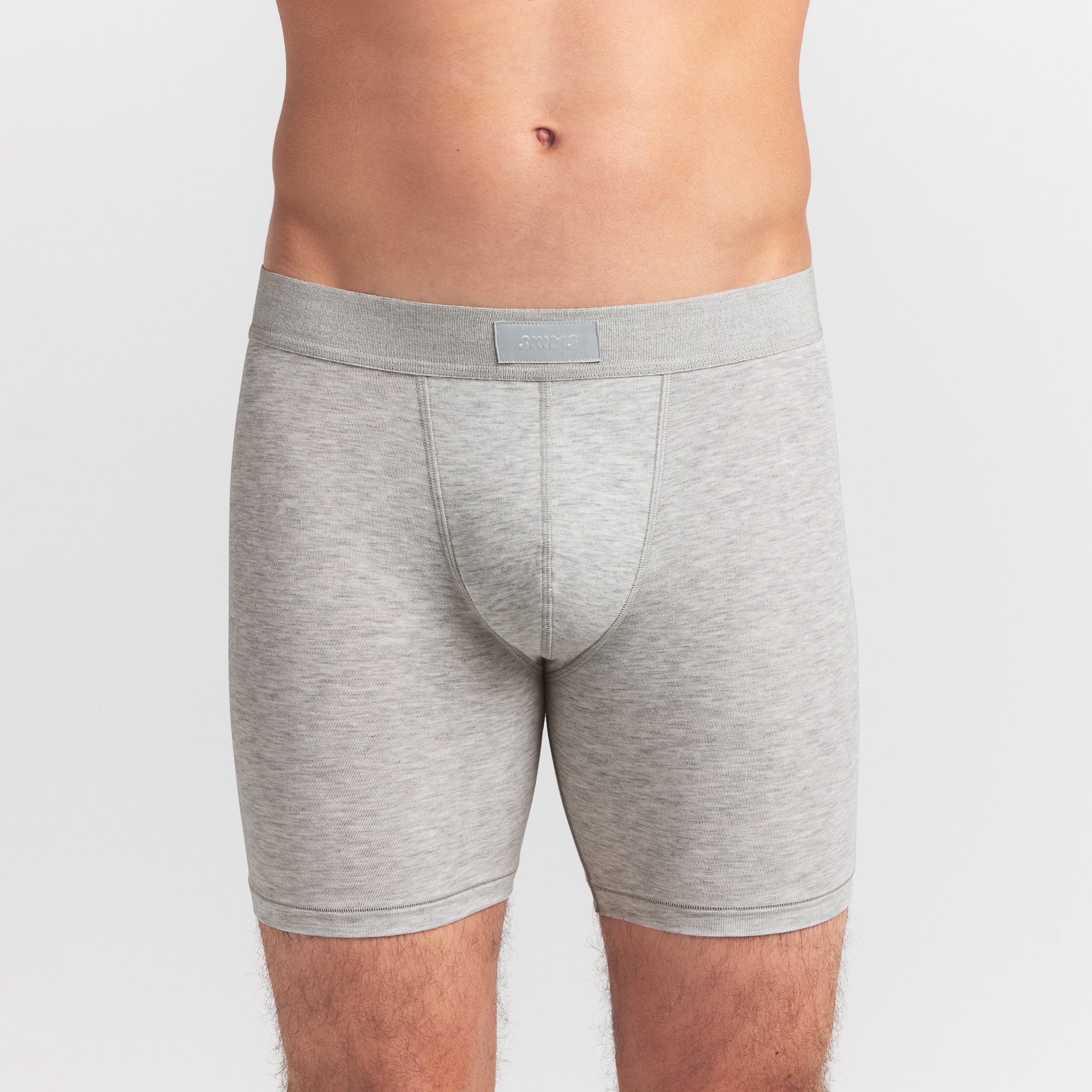 SKIMS COTTON MENS 5" BOXER BRIEF 5-PACK | VERDANT SKY MULTI ON A MODEL FRONT VIEW @ | FOCUS: 0.0, 1.0, 0.9