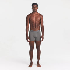 SKIMS STRETCH MENS 3" BOXER BRIEF | GUNMETAL ON A MODEL FRONT VIEW @ | FOCUS: 0.0, 1.0, 0.9