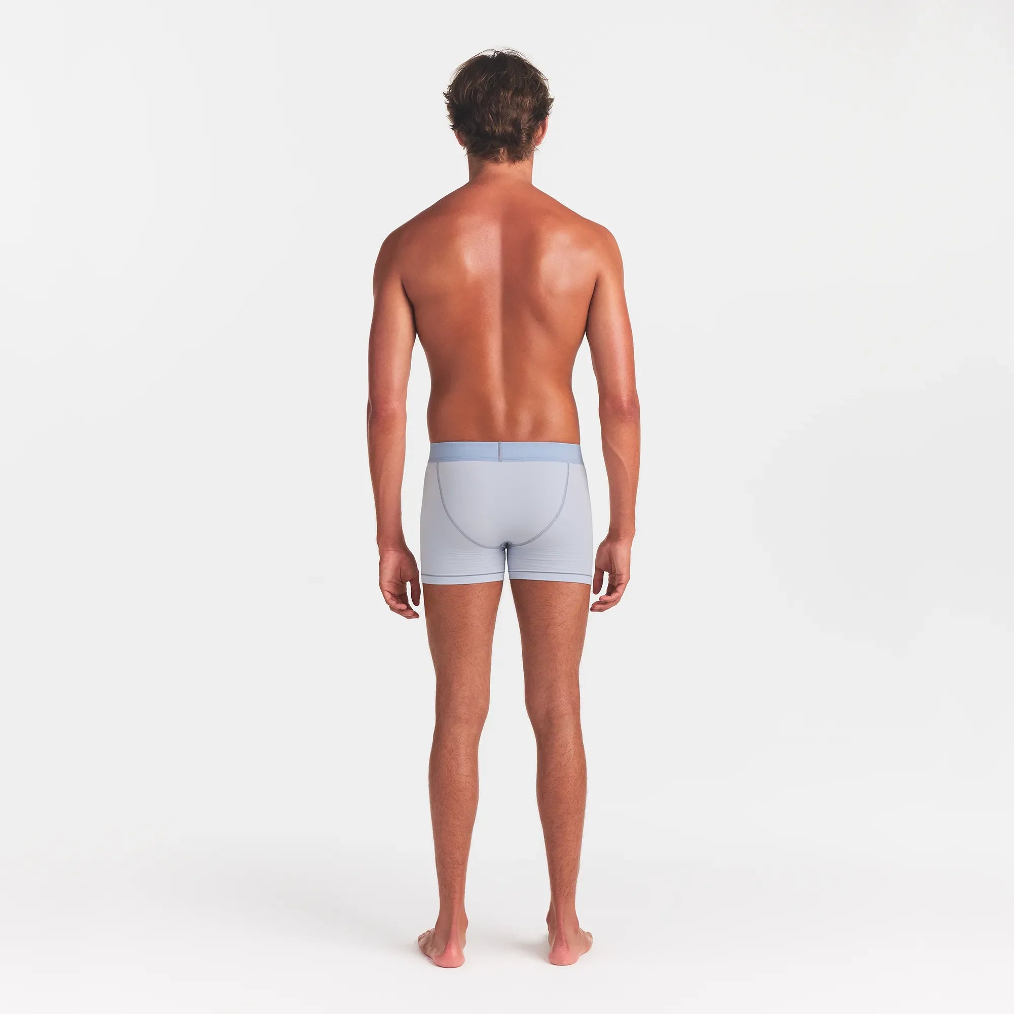 SKIMS COTTON MENS 3" BOXER BRIEF | ATMOSPHERE ON A MODEL BACK VIEW