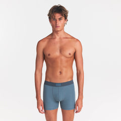SKIMS COTTON MENS 3" BOXER BRIEF | KYANITE ON A MODEL FRONT VIEW