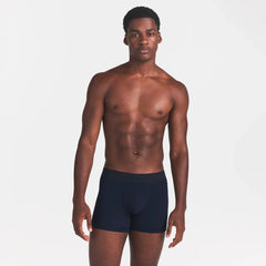 SKIMS COTTON MENS 3" BOXER BRIEF | NAVY ON A MODEL FRONT VIEW