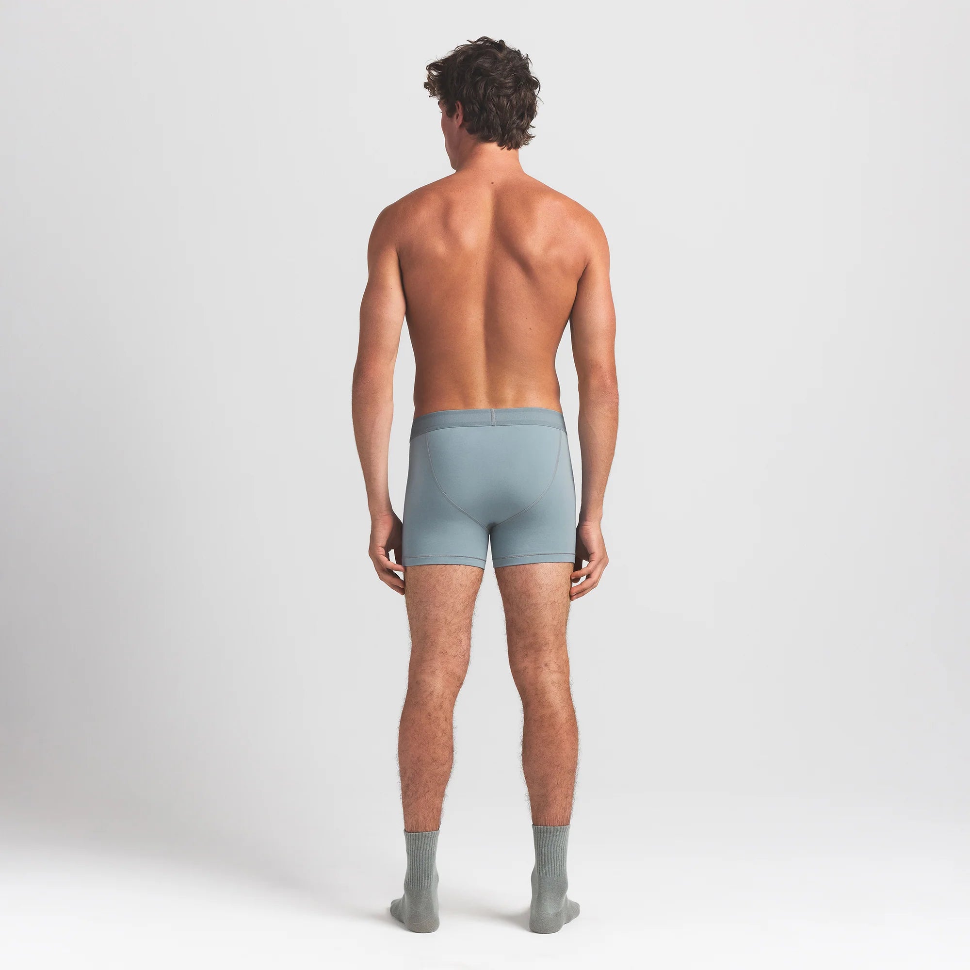 SKIMS COTTON MENS 3" BOXER BRIEF | SKY ON A MODEL BACK VIEW @ | FOCUS: 0.0, 1.0, 0.9