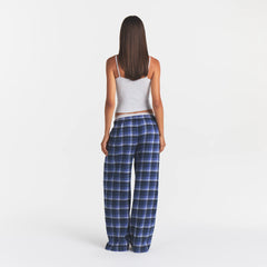 FLANNEL SLEEP OVERSIZED PANT | INDIGO OUTDOOR PLAID ON A MODEL | FOCUS: 0.0, 1.0, 0.9