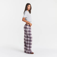 FLANNEL SLEEP OVERSIZED PANT | IRIS MICA PLAID ON A MODEL | FOCUS: 0.0, 1.0, 0.9