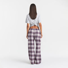 FLANNEL SLEEP OVERSIZED PANT | IRIS MICA PLAID ON A MODEL | FOCUS: 0.0, 1.0, 0.9