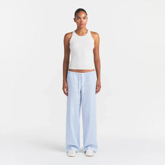 COTTON POPLIN SLEEP OVERSIZED PANT | MARINA MESH STRIPE ON A MODEL | FOCUS: 0.0, 1.0, 0.9