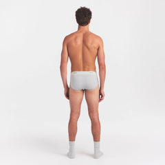 SKIMS COTTON RIB MENS BRIEF | LIGHT HEATHER GREY ON A MODEL FRONT VIEW @ | FOCUS: 0.0, 1.0, 0.9