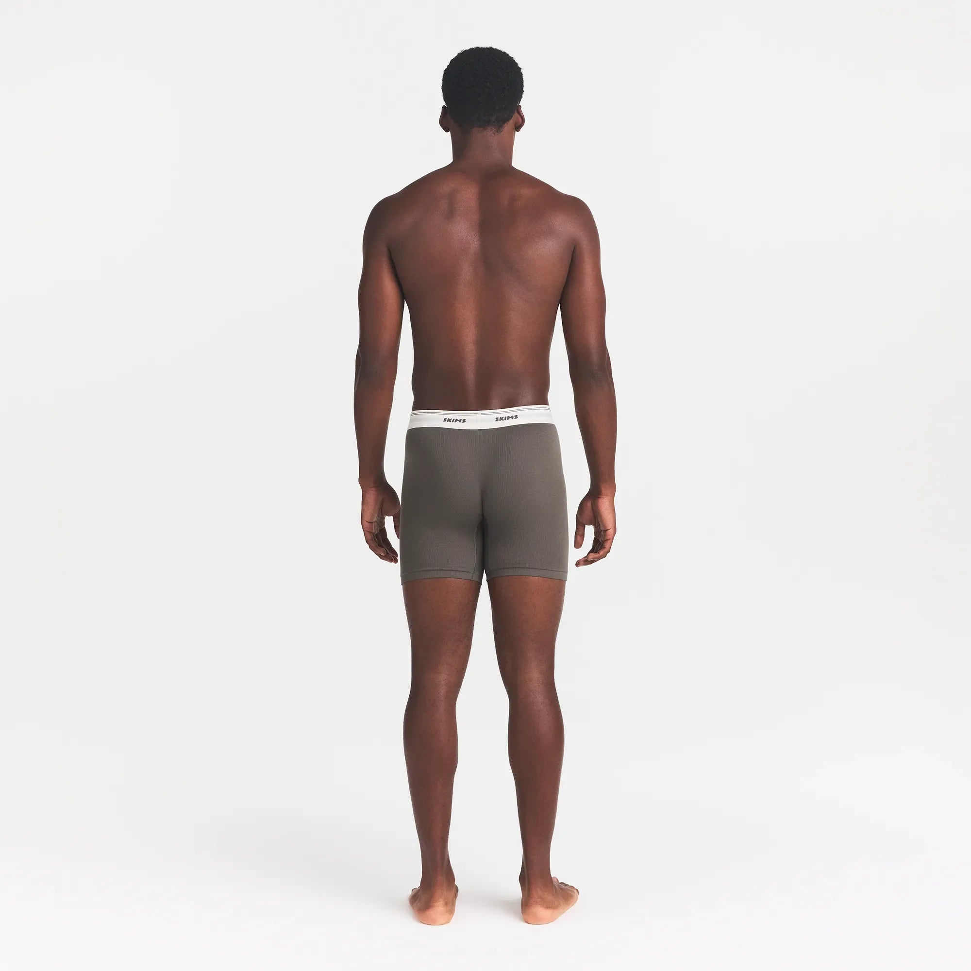 SKIMS COTTON RIB MENS 5" BOXER BRIEF | JUNGLE ON A MODEL BACK @ | FOCUS: 0.0, 1.0, 0.9VIEW