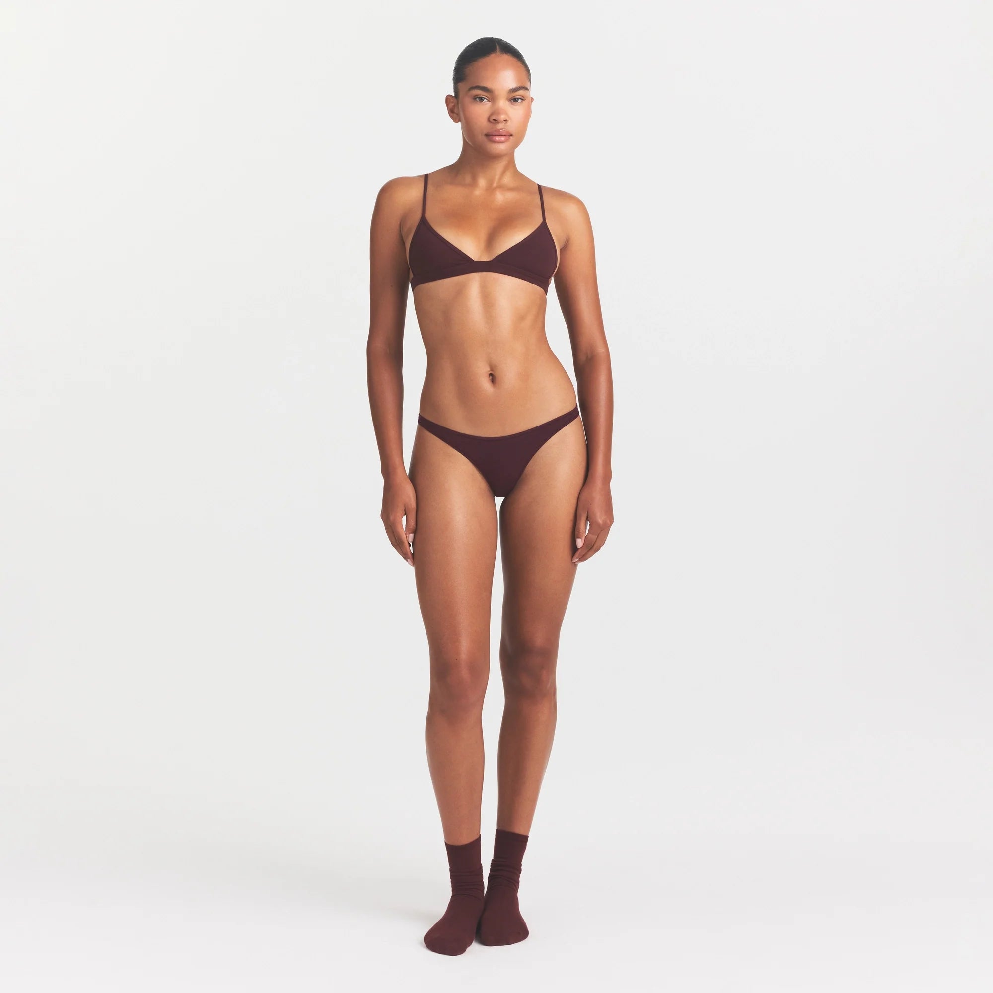 EVERYDAY COTTON TRIANGLE BRALETTE | CURRANT