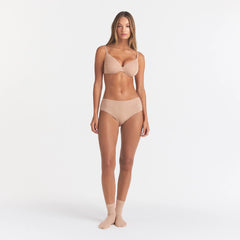 EVERYDAY COTTON FULL COVERAGE BRA | CLAY HEATHER ON A MODEL FRONT VIEW @ | FOCUS: 0.0, 1.0, 0.9