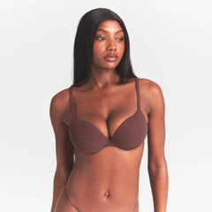 EVERYDAY COTTON ULTIMATE TEARDROP PUSH-UP BRA | COCOA HEATHER ON A MODEL SIDE  VIEW @ | FOCUS: 0.0, 1.0, 0.9