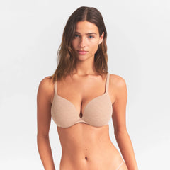 EVERYDAY COTTON ULTIMATE TEARDROP PUSH-UP BRA | CLAY HEATHER ON A MODEL SIDE  VIEW @ | FOCUS: 0.0, 1.0, 0.9