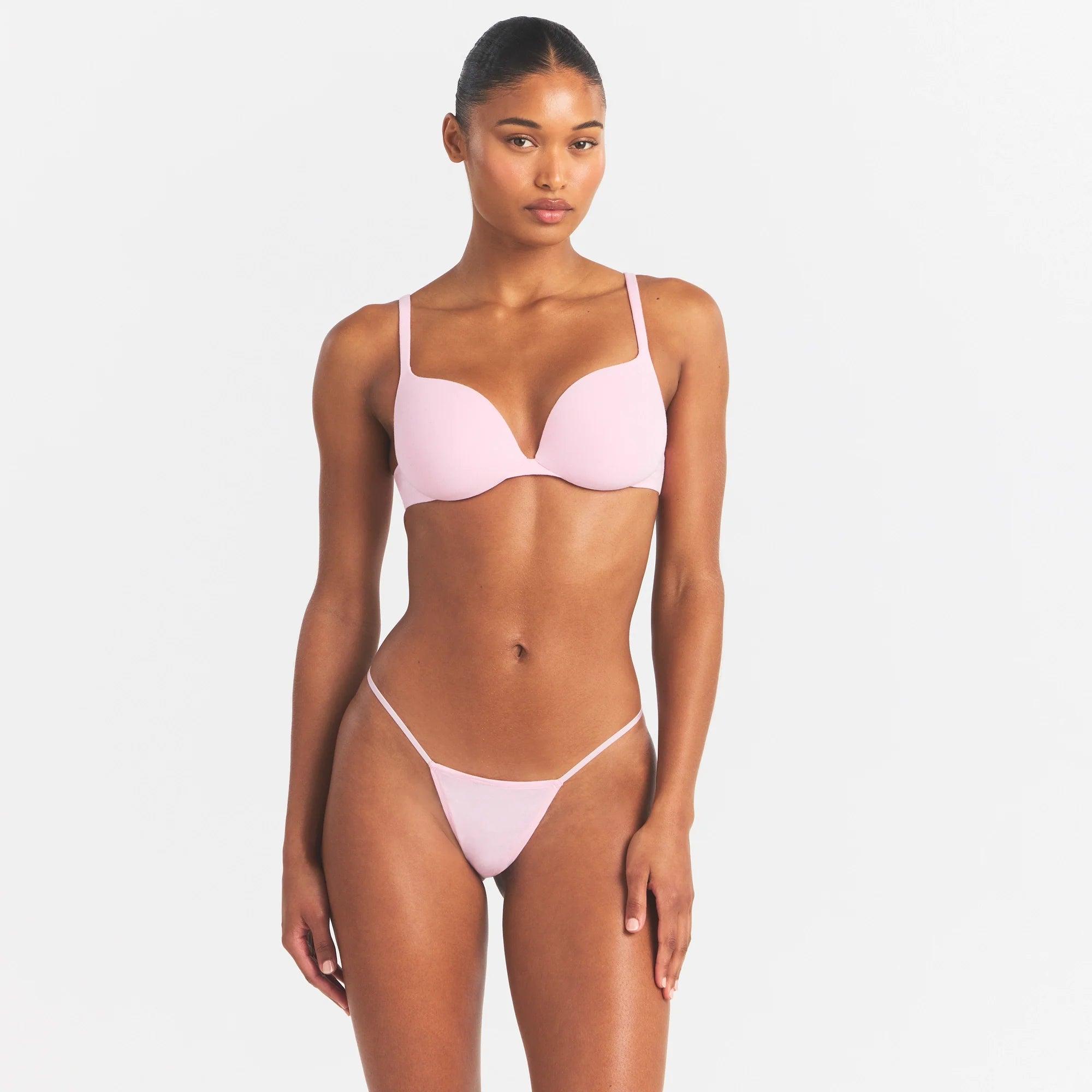 EVERYDAY COTTON ULTIMATE TEARDROP PUSH-UP BRA | PEONY ON A MODEL SIDE VIEW @ | FOCUS: 0.0, 1.0, 0.9