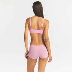 FITS EVERYBODY SCOOP BRALETTE | BUBBLE GUM ON A MODEL SIDE VIEW @ | FOCUS: 0.0, 1.0, 0.9